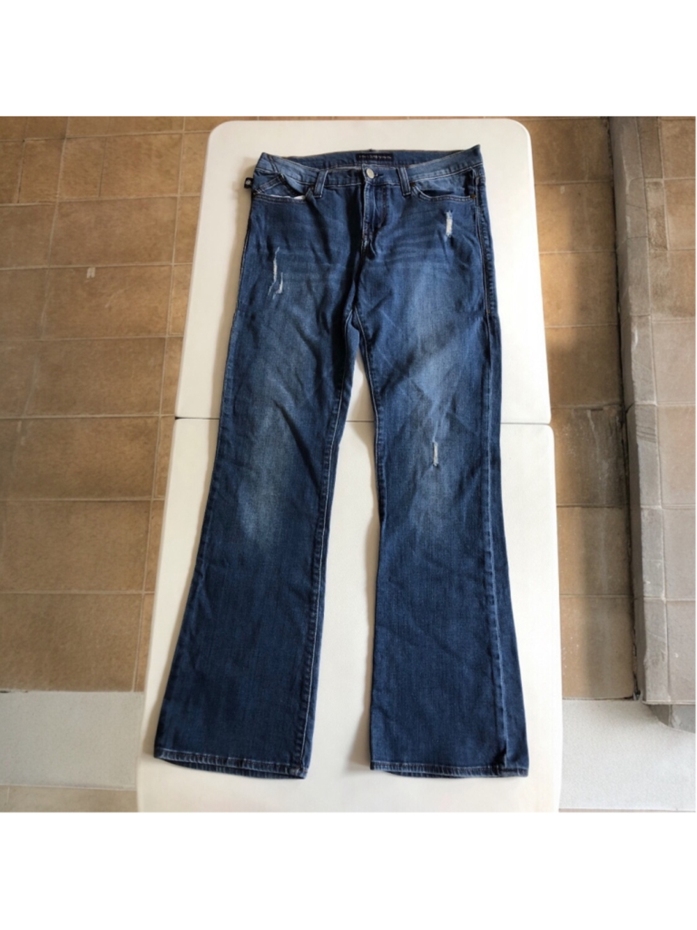 Size 12 Rock & Republic Distressed Kashmiere Stretch Denim Jeans Edgy Y2K Slim